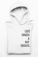Load image into Gallery viewer, Buy Online Unique High Quality "Late Nights & Day Dreams" Men's Hoodie - J. Wesley Collection